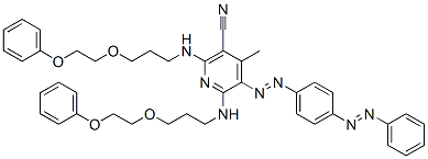 4-methyl-2,6-bis[[3-(2-phenoxyethoxy)propyl]amino]-5-[[4-(phenylazo)phenyl]azo]nicotinonitrile CAS#: 63281-05-0