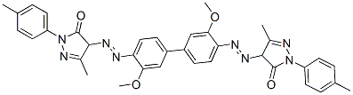 4,4'-[(3,3'-dimethoxy[1,1'-biphenyl]-4,4'-diyl)bis(azo)]bis[2,4-dihydro-5-methyl-2-(p-tolyl)-3H-pyrazol-3-one] CAS#: 6883-91-6