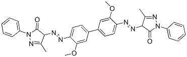 4,4'-[(3,3'-dimethoxy[1,1'-biphenyl]-4,4'-diyl)bis(azo)]bis[2,4-dihydro-5-methyl-2-phenyl-3H-pyrazol-3-one] CAS#: 6505-29-9
