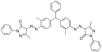 4,4'-[(phenylmethylene)bis[(2-methyl-p-phenylene)azo]]bis[2,4-dihydro-5-methyl-2-phenyl-3H-pyrazol-3-one] CAS#: 66085-69-6