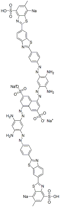 4,8-Bis[[2,4-diamino-5-[[4-[6-(6-methyl-7-sodiosulfobenzothiazol-2-yl)benzothiazol-2-yl]phenyl]azo]phenyl]azo]naphthalene-2,6-disulfonic acid disodium salt CAS#: 6854-82-6