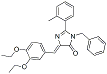 4H-Imidazol-4-one,  5-[(3,4-diethoxyphenyl)methylene]-3,5-dihydro-2-(2-methylphenyl)-3-(phenylmethyl)- CAS#: 639005-98-4