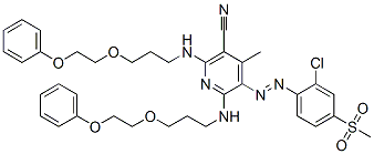 5-[[2-chloro-4-(methylsulphonyl)phenyl]azo]-4-methyl-2,6-bis[[3-(2-phenoxyethoxy)propyl]amino]nicotinonitrile CAS#: 63281-10-7