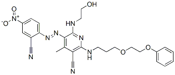 5-[(2-cyano-4-nitrophenyl)azo]-6-[(2-hydroxyethyl)amino]-4-methyl-2-[[3-(2-phenoxyethoxy)propyl]amino]nicotinonitrile CAS#: 63833-78-3