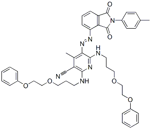 5-[[2,3-dihydro-1,3-dioxo-2-(p-tolyl)-1H-isoindol-4-yl]azo]-4-methyl-2,6-bis[[3-(2-phenoxyethoxy)propyl]amino]nicotinonitrile CAS#: 63281-04-9