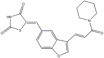 5-[3-(3-Oxo-3-piperidin-1-yl-propenyl)-benzofuran-5-ylMethylene]-thiazolidine-2,4-dione CAS#: 648450-37-7