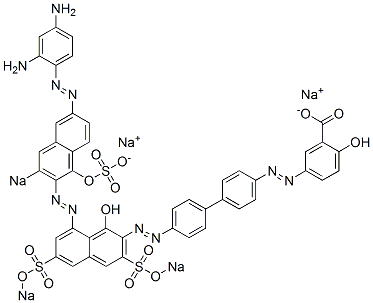 5-[[4'-[[8-[[6-[(2,4-Diaminophenyl)azo]-1-hydroxy-3-sodiosulfo-2-naphthalenyl]azo]-1-hydroxy-3,6-bis(sodiosulfo)-2-naphthalenyl]azo][1,1'-biphenyl]-4-yl]azo]-2-hydroxybenzoic acid sodium salt CAS#: 6428-42-8