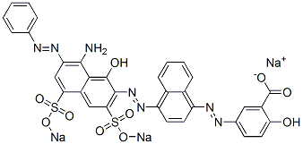 5-[[4-[[8-Amino-1-hydroxy-7-(phenylazo)-3,5-bis(sodiosulfo)-2-naphthalenyl]azo]-1-naphthalenyl]azo]-2-hydroxybenzoic acid sodium salt CAS#: 6451-07-6