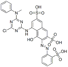 5-[[4-Chloro-6-[methyl(phenyl)amino]-1,3,5-triazin-2-yl]amino]-4-hydroxy-3-[(2-sulfophenyl)azo]-2,7-naphthalenedisulfonic acid CAS#: 69571-19-3