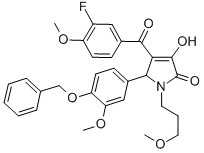 5-[4-(benzyloxy)-3-methoxyphenyl]-4-(3-fluoro-4-methoxybenzoyl)-3-hydroxy-1-(3-methoxypropyl)-1,5-dihydro-2H-pyrrol-2-one CAS#: 618073-13-5