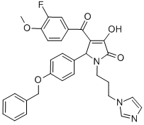 5-[4-(benzyloxy)phenyl]-4-(3-fluoro-4-methoxybenzoyl)-3-hydroxy-1-[3-(1H-imidazol-1-yl)propyl]-1,5-dihydro-2H-pyrrol-2-one CAS#: 618075-11-9
