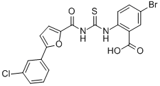 5-BROMO-2-[[[[[5-(3-CHLOROPHENYL)-2-FURANYL]CARBONYL]AMINO]THIOXOMETHYL]AMINO]-BENZOIC ACID CAS#: 531530-54-8