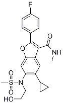 5-Cyclopropyl-2-(4-fluorophenyl)-6-[(2-hydroxyethyl)(methylsulfonyl)amino]-N-methyl-3-benzofurancarboxamide CAS#: 691852-58-1