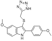 5-Methoxy-2-(4-methoxyphenyl)-3-[(1H-tetrazol-5-yl)methylthio]-1H-indole CAS#: 66355-06-4