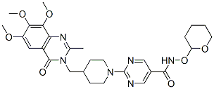 5-Pyrimidinecarboxamide,  N-[(tetrahydro-2H-pyran-2-yl)oxy]-2-[4-[(6,7,8-trimethoxy-2-methyl-4-oxo-3(4H)-quinazolinyl)methyl]-1-piperidinyl]- CAS#: 603986-82-9