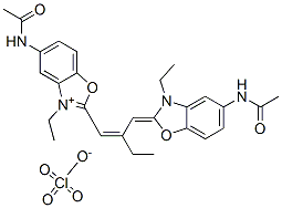 5-(acetamido)-2-[2-[[5-(acetamido)-3-ethyl-3H-benzoxazol-2-ylidene]methyl]but-1-enyl]-3-ethylbenzoxazolium perchlorate CAS#: 68239-68-9