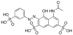 5-(acetylamino)-4-hydroxy-3-[(3-phosphonophenyl)azo]naphthalene-2,7-disulphonic acid CAS#: 62346-00-3