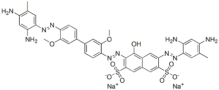 6-[(2,4-Diamino-5-methylphenyl)azo]-3-[[4'-[(2,4-diamino-5-methylphenyl)azo]-3,3'-dimethoxy[1,1'-biphenyl]-4-yl]azo]-4-hydroxynaphthalene-2,7-disulfonic acid disodium salt CAS#: 6897-36-5
