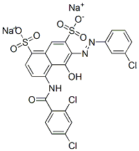 6-[(3-Chlorophenyl)azo]-4-[(2,4-dichlorobenzoyl)amino]-5-hydroxy-1,7-naphthalenedisulfonic acid disodium salt CAS#: 6713-60-6