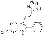 6-Chloro-2-phenyl-3-[(1H-tetrazol-5-yl)methylthio]-1H-indole CAS#: 66354-96-9
