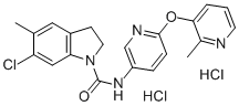 6-Chloro-5-methyl-1-[[2-(2-methylpyrid-3-yloxy)pyrid-5-yl]carbamoyl]indoline  hydrate  dihydrochloride,  6-Chloro-2,3-dihydro-5-methyl-N-[6-[(2-methyl-3-pyridinyl)oxy]-3-pyridinyl]-1H-indole-1-carboxyamide  hydrate  dihydrochloride CAS#: 181632-25-7