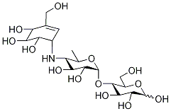 4-O-[4-[[(1S)-4β,5α,6β-Trihydroxy-3-(hydroxymethyl)-2-cyclohexen-1β-yl]amino]-4,6-dideoxy-α-D-glucopyranosyl]-D-glucose CAS#: 68128-53-0