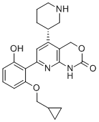 7-[2-(Cyclopropylmethoxy)-6-hydroxyphenyl]-1,4-dihydro-5-(3S)-3-piperidinyl-2H-pyrido[2,3-d][1,3]oxazin-2-one CAS#: 600734-02-9