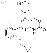 7-[2-(Cyclopropylmethoxy)-6-hydroxyphenyl]-1,4-dihydro-5-[(3S)-3-piperidinyl]-2H-pyrido[2,3-d][1,3]oxazin-2-one hydrochloride CAS#: 600734-06-3
