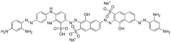 7-[(2,4-Diaminophenyl)azo]-7'-[[4-[[4-[(2,4-diaminophenyl)azo]phenyl]amino]-3-sodiosulfophenyl]azo]-1,8'-dihydroxy[2,2'-azobisnaphthalene]-3,6'-disulfonic acid disodium salt CAS#: 6473-14-9