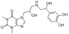 7-[3-[[2-(3,4-Dihydroxyphenyl)-2-hydroxyethyl]amino]-2-hydroxypropyl]theophyline CAS#: 62401-98-3