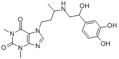 7-[3-[[2-(3,4-Dihydroxyphenyl)-2-hydroxyethyl]amino]butyl]theophyline CAS#: 62401-91-6