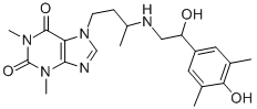 7-[3-[[2-Hydroxy-2-(4-hydroxy-3,5-xylyl)ethyl]amino]butyl]theophyline CAS#: 62401-93-8