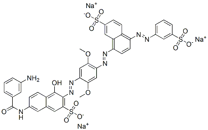 7-[(3-Aminobenzoyl)amino]-3-[[2,5-dimethoxy-4-[[7-sulfo-4-[(3-sulfophenyl)azo]-1-naphthalenyl]azo]phenyl]azo]-4-hydroxy-2-naphthalenesulfonic acid trisodium salt CAS#: 68259-03-0