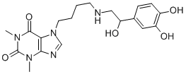 7-[4-[[2-(3,4-Dihydroxyphenyl)-2-hydroxyethyl]amino]butyl]theophyline CAS#: 62401-94-9