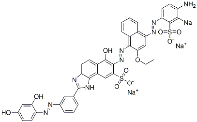 7-[[4-[(4-Amino-3-sodiosulfophenyl)azo]-2-ethoxy-1-naphthalenyl]azo]-6-hydroxy-2-[3-[(2,4-dihydroxyphenyl)azo]phenyl]-1H-naphth[1,2-d]imidazole-8-sulfonic acid sodium salt CAS#: 6598-60-3