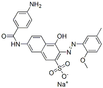 7-[(4-Aminobenzoyl)amino]-4-hydroxy-3-[(2-methoxy-5-methylphenyl)azo]-2-naphthalenesulfonic acid sodium salt CAS#: 67990-26-5