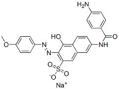 7-[(4-Aminobenzoyl)amino]-4-hydroxy-3-[(4-methoxyphenyl)azo]-2-naphthalenesulfonic acid sodium salt CAS#: 67990-25-4