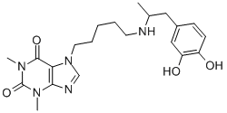 7-[5-[[2-(3,4-Dihydroxyphenyl)-1-methylethyl]amino]pentyl]theophyline CAS#: 62401-71-2