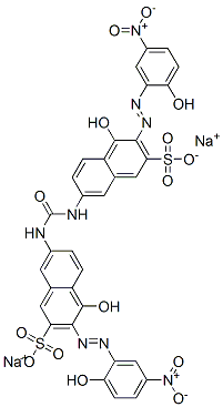 7,7'-(Carbonyldiimino)bis[4-hydroxy-3-[(2-hydroxy-5-nitrophenyl)azo]-2-naphthalenesulfonic acid]disodium salt CAS#: 61968-53-4