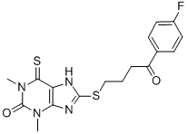 8-[[3-(4-Fluorobenzoyl)propyl]thio]-1,7-dihydro-1,3-dimethyl-6-thioxo-2H-purin-2-one CAS#: 6505-98-2