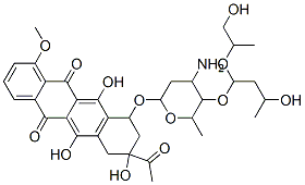 8-acetyl-10-[4-amino-5-[3-hydroxy-1-(1-hydroxypropan-2-yloxy)butoxy]-6 -methyl-oxan-2-yl]oxy-6,8,11-trihydroxy-1-methoxy-9,10-dihydro-7H-tetr acene-5,12-dione CAS#: 64253-71-0