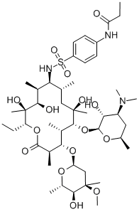 (9S)-9-Deoxo-9-[[[4-[(1-oxopropyl)amino]phenyl]sulfonyl]amino]erythromycin CAS#: 61066-21-5
