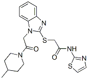 Acetamide, 2-[[1-[2-(4-methyl-1-piperidinyl)-2-oxoethyl]-1H-benzimidazol-2-yl]thio]-N-2-thiazolyl- (9CI) CAS#: 606110-17-2