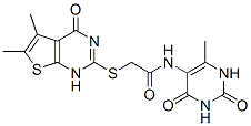 Acetamide, 2-[(1,4-dihydro-5,6-dimethyl-4-oxothieno[2,3-d]pyrimidin-2-yl)thio]-N-(1,2,3,4-tetrahydro-6-methyl-2,4-dioxo-5-pyrimidinyl)- (9CI) CAS#: 606108-84-3