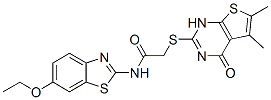 Acetamide, 2-[(1,4-dihydro-5,6-dimethyl-4-oxothieno[2,3-d]pyrimidin-2-yl)thio]-N-(6-ethoxy-2-benzothiazolyl)- (9CI) CAS#: 606108-42-3