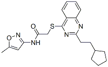 Acetamide, 2-[[2-(2-cyclopentylethyl)-4-quinazolinyl]thio]-N-(5-methyl-3-isoxazolyl)- (9CI) CAS#: 604795-07-5