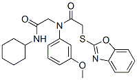 Acetamide, 2-(2-benzoxazolylthio)-N-[2-(cyclohexylamino)-2-oxoethyl]-N-(3-methoxyphenyl)- (9CI) CAS#: 606098-49-1