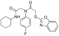 Acetamide, 2-(2-benzoxazolylthio)-N-[2-(cyclohexylamino)-2-oxoethyl]-N-(4-fluorophenyl)- (9CI) CAS#: 606098-50-4