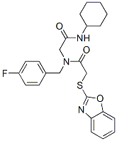 Acetamide, 2-(2-benzoxazolylthio)-N-[2-(cyclohexylamino)-2-oxoethyl]-N-[(4-fluorophenyl)methyl]- (9CI) CAS#: 606098-40-2