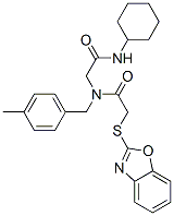 Acetamide, 2-(2-benzoxazolylthio)-N-[2-(cyclohexylamino)-2-oxoethyl]-N-[(4-methylphenyl)methyl]- (9CI) CAS#: 606098-47-9